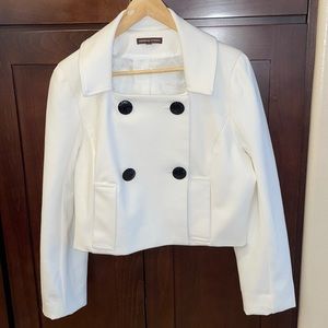 Adrienne Vittadini White double breasted crop Jacket